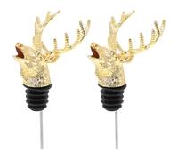 BESPORTBLE 2pcs Deer Head Wine Bottle Stoppers with Decorative Zinc Alloy Deer Shape Head Safe Wine Pourer and Stopper Set for Home and Hotel Use During Beer Festival Season