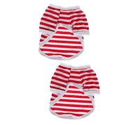 BESPORTBLE 2pcs Design Cotton Dog Vest Breathable Puppy Shirt Navy Stripe Xl Red for Pets Casual and Comfortable Wear