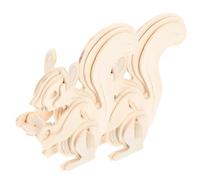 BESPORTBLE 2pcs DIY Wooden Animal Puzzle Squirrel Type Interactive Jigsaw for Educational Plaything Enhancing Creativity Patience and Interaction