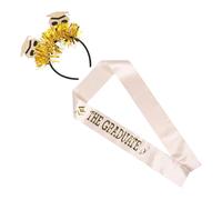 BESPORTBLE 2pcs Doctoral Graduation Hat and Sash Set Stylish Graduation Headband with Satin Tassels Unique Photo Props for Memorable Occasions