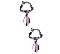 BESPORTBLE 2pcs Dog Cat Pet Neckties Cotton Canvas Bow Tie Stainless Steel Buckles Handmade Traditional Double Necktie Machine-washable