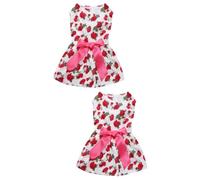BESPORTBLE 2pcs Dog Dress Beautiful Flowers Pet Dog Skirt Elegant Bowknot Pet Fancy Dress