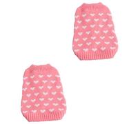 BESPORTBLE 2pcs Dog Outfits Pet Costume Heart Pattern Knitting Sweater Warm Winter Clothes