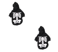 BESPORTBLE 2pcs Dog Skeleton Pet Costume Halloween Glow Skull Pattern Dog Halloween Costumes Pet Party Clothes
