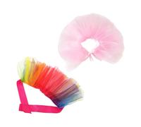 BESPORTBLE 2pcs Dog Tutu Skirt for Dogs Adjustable Tie Straps Breathable Lightweight Radiant Fabric Sparkling Holiday Pet Dress for Parties and Everyday Wear