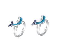 BESPORTBLE 2pcs Dolphin Color Changing Adjustable Emotion Ring for Women Unique Animal Design for Festivals and Theme Parties Stylish and Durable Finger Jewelry
