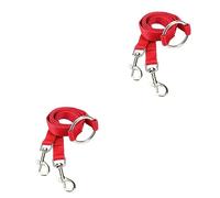 BESPORTBLE 2pcs Double Dog Leashes Small Pet Traction Rope Dog Leads for Two Chihuahua Harness Red