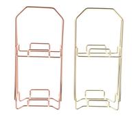 BESPORTBLE 2pcs Double-layer Gold Makeup Sponge Puff Rack, Hollow Powder Puff Holders Organizer for Beauty Tools, Desktop Cosmetic Storage Suitable for Makeup Artists and Daily Use
