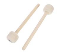 BESPORTBLE 2pcs Drum Mallets Sticks with Wood Handle and Synthetic Felt Head, Firm and Stable Percussion Mallets for Snare and Bass Drum Playing, Strong Striking Feeling for Music Practice