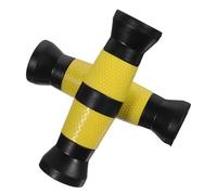 BESPORTBLE 2pcs Dumbbell Handle Grip Covers Non-skid Pvc Barbell Pads Black Yellow for Gym Weight Lifting Home Exercise Strength Training Accessories