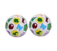 BESPORTBLE 2pcs Educational Alphabet Football Junior Soccer Balls with Flexible Rubber for Safe Play Portable Mini Soccer Balls for Boys Kindergarten Learning and Outdoor Use