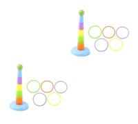 BESPORTBLE 2pcs Educational Bird Ring Toss Toy for Parrots Parakeets Cockatiels Interactive Play Accessory Safe Material Random Skill Development for Birds