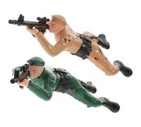 BESPORTBLE 2pcs Electric Crawling Soldier, Green and Yellow Electric Playthings, ’s Battery-free Mechanical Army Figures for Boys’ Action Play