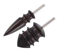 BESPORTBLE 2pcs Electric Leather Edge Burnisher with Adjustable Speed Wooden Handle Polishing Tool for DIY Handmade Leather Crafting Professional Burnishing Head for Artwork