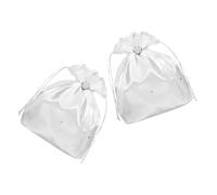 BESPORTBLE 2pcs Elegant White Satin Bridal Money Bag with Heart Rhinestone Strap Lightweight Drawstring Evening Purse for Western Weddings Bridesmaid Handbag Complementing Wedding Dresses