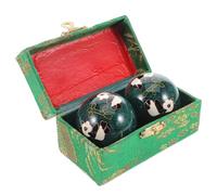BESPORTBLE 2pcs Enamel Baoding Balls Panda Design Chinese Massage Sphere for Hand Exercise and Muscle Strengthening Hand Exercisers with Solid Bearings for Portable Grip Training and Stress