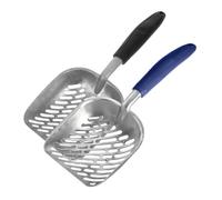 BESPORTBLE 2pcs Ergonomic Metal Cat Litter Scoop with Wide Sifting Design for All Litter Types Durable Aluminum Alloy Construction Flat Head for Thorough Cleaning Comfortable Grip for Pet