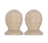 BESPORTBLE 2pcs European Style Wood Carved Finials Pineapple Top Stair Post Caps 4x6cm Decorative Bedpost Toppers for Home and Outdoor DIY
