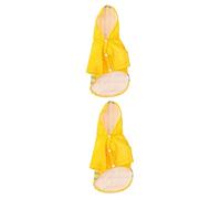 BESPORTBLE 2pcs Fashion Pet Rain Raincoat Hood Lightweight Dog Rain Jacket for Wet Weather Reflective Design Red