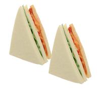 BESPORTBLE 2Pcs Faux Sandwich Model Realistic Artificial Bread Props for Food Photography Kitchen Display Decor Play Kitchen Decoration Fake Food Model