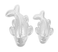 BESPORTBLE 2pcs Fish Shape Baking Pans Aluminum Alloy Nonstick Fondant Moulds for Cake Chocolate Jelly Pudding Candy Detailed Koi Design for DIY Desserts Party Treats