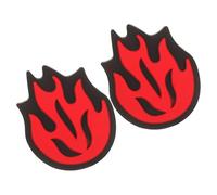 BESPORTBLE 2pcs Flame Design Silicone Tennis Racket Vibration Dampener Reusable and Portable Features, Stylish Red Shock Absorber for Tennis Matches and Training the Court