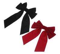 BESPORTBLE 2pcs Flocking Hair Bows Clips for Women Comfortable Alligator Hair Barrettes for Versatile Styling for Ponytails and Updos Black