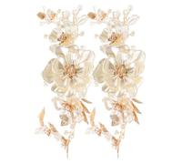 BESPORTBLE 2pcs Flower Bridal Headpiece - Pearl Bride Wedding Headpieces - Golden Floral Leaf Hair Accessories For Women And Girls