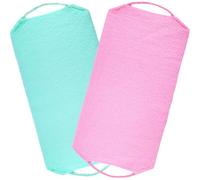 BESPORTBLE 2pcs Foldable Back Scrubber Towels for Shower Bathing Washcloths with Rich Lather, Dual-sided Exfoliating Back Washers Made of Polyester and Nylon Fibers for Deep Cleansing Skin