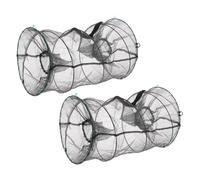 BESPORTBLE 2pcs Foldable Minnow Trap Bait Cage with Durable Nylon Mesh Collapsible Fishing Net for Shrimp Crab Crawfish and Fish Portable Outdoor Aquaculture Trap for Recreational and