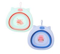 BESPORTBLE 2pcs Folding Washbasin Portable Boys and Girls Wash Basin Foldable Bucket for Boys and Girls Face Wash Basin Green for Newborn Bathing at Home