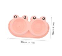 BESPORTBLE 2Pcs Frog-shaped Double Cat Water and Food Bowls Non-slip Raised Pet Feeder for Outdoor with Antiflip Base Separate Containers for Wet and Dry Food