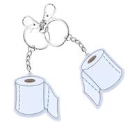 BESPORTBLE 2pcs Funny Acrylic Paper Keychain Car Tissue Paper Keyring Key Fob for Wedding Party Favors