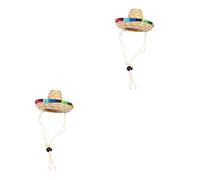 BESPORTBLE 2pcs Funny Dog Party Hat Straw Sombrero for Chihuahua Cosplay Dog Birthday Supplies