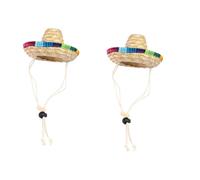 BESPORTBLE 2pcs Funny Dog Sombrero Hat Costume for Dogs and Cats for Birthdays Halloween and Fiesta Celebrations