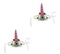 BESPORTBLE 2pcs Funny Pet Hat Dog Cap Unicorn Horn Soft and Comfortable for Cat Puppy Party Wear