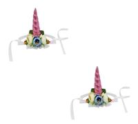 BESPORTBLE 2pcs Funny Unicorn Pet Hat for Cats and Dogs Soft Comfortable Cloth Material Pink Horn Cosplay Prop for Puppy Birthday Halloween Party Photo Shoot S