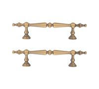 BESPORTBLE 2pcs Gold Cabinet Door Pulls with 4 Inch 96mm Hole Centers | Zinc Alloy, Polished Finish, Smooth Snag Free Grip, Furniture Renovation for Living Room Buffets and Nightstands