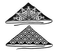 BESPORTBLE 2pcs Gothic Crochet Headband Skull Hair Accessories for Halloween Parties Vintage Triangle Bandana for Dark Themed Styles