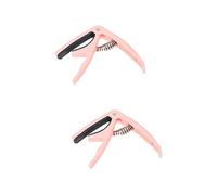 BESPORTBLE 2pcs Guitar Capo for Acoustic and Electric Guitars Lightweight Spring Loaded Clamp for Ukulele Accessory Easy One Handed Portable Pink Abs Design