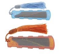 BESPORTBLE 2pcs Guzheng and Pipa Nail Pick Storage Boards with Anti-lost Finger Clips, Practical Guzheng Accessory Nail Pick Holders in Blue and Orange for Stringed Instrument Players