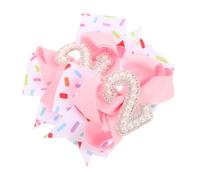 BESPORTBLE 2pcs Hair Bows with Number and Pearl Detail Birthday Bowknot Hair Clips for Decorative Barrettes for Parties School and Everyday Styling