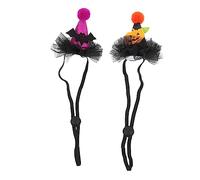 BESPORTBLE 2pcs Halloween Cat Wizard Hat Dog Headband Costume Bat Pumpkin Pet Headgear for Festive Parties Creative Photography and Halloween Celebrations