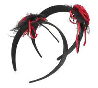 BESPORTBLE 2pcs Halloween Corpse Bride Headband Gothic Rose Flower Hairband Spooky Bridal Headdress for Women Party Costume