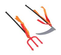 BESPORTBLE 2pcs Halloween Death Staff and Prop Lightweight Plastic Grim Reaper Trident and for Adult Cosplay Demon Fork Devil Party Accessories