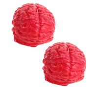 BESPORTBLE 2Pcs Halloween Fake Human Brain Props Realistic Latex Body Organ Decorations for Haunted House Creepy Flexible Brains for Home Garden Living Room Party Scenes
