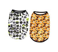BESPORTBLE 2pcs Halloween Pet Vest Costume Comfortable Skull Pumpkin for Parties and Cosplay Events Easy to Wear Pet Apparel