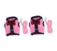 BESPORTBLE 2pcs Hamster Leash Small Animal Harness Breathable Mesh Vest Lead Rabbit Lead Pet Harness Cute Bow Design