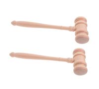 BESPORTBLE 2PCS Handheld Wooden Judge Gavel Unfinished Mallet with Clear Striking Sound Smooth Polished Surface Wood for Courtroom Role Play Law Cosplay Auction and Party Accessories