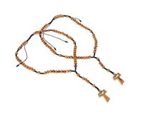 BESPORTBLE 2pcs Handmade Braided Rosary Necklace Catholic Rosary Beads Wooden Cross Chain Spiral Necklace Orthodox Cross Religious Symbol for Men Women